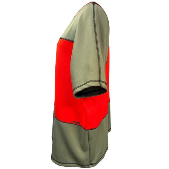 Anne Klein Colorblock Neoprene Tunic Top Sz L Unique Minimalist Statement Funky - Picture 3 of 9